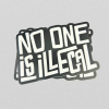 No One Is Illegal Black Sticker