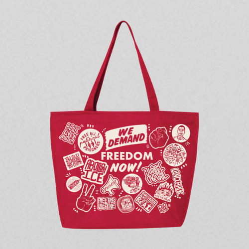 Revolt Buttons Red Tote Bag