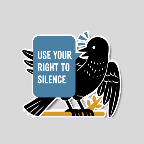 Alternative view of A Little Bird Told Me Blue Sticker